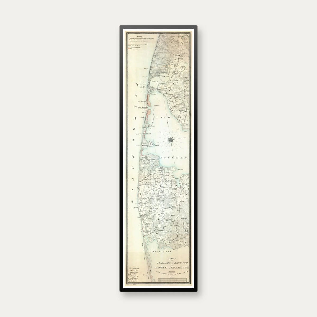 Jyllands vestkyst 1843 - Agger Kanalerne - 35×120 cm – billede 1