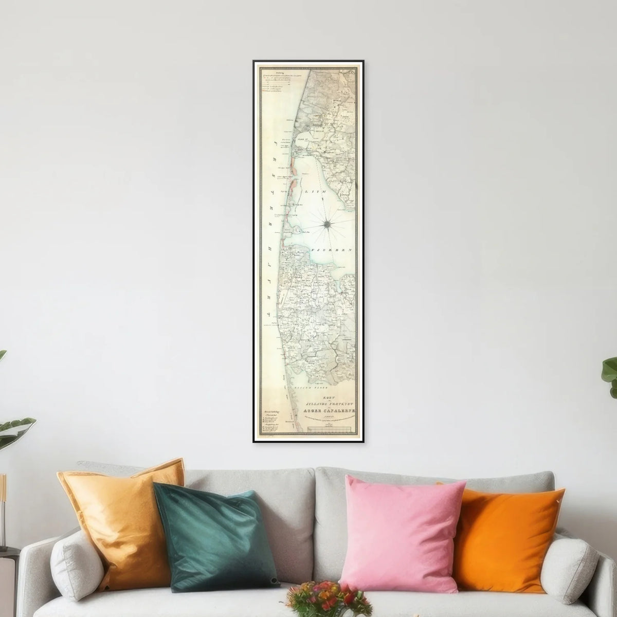 Jyllands vestkyst 1843 - Agger Kanalerne - 35×120 cm – billede 3