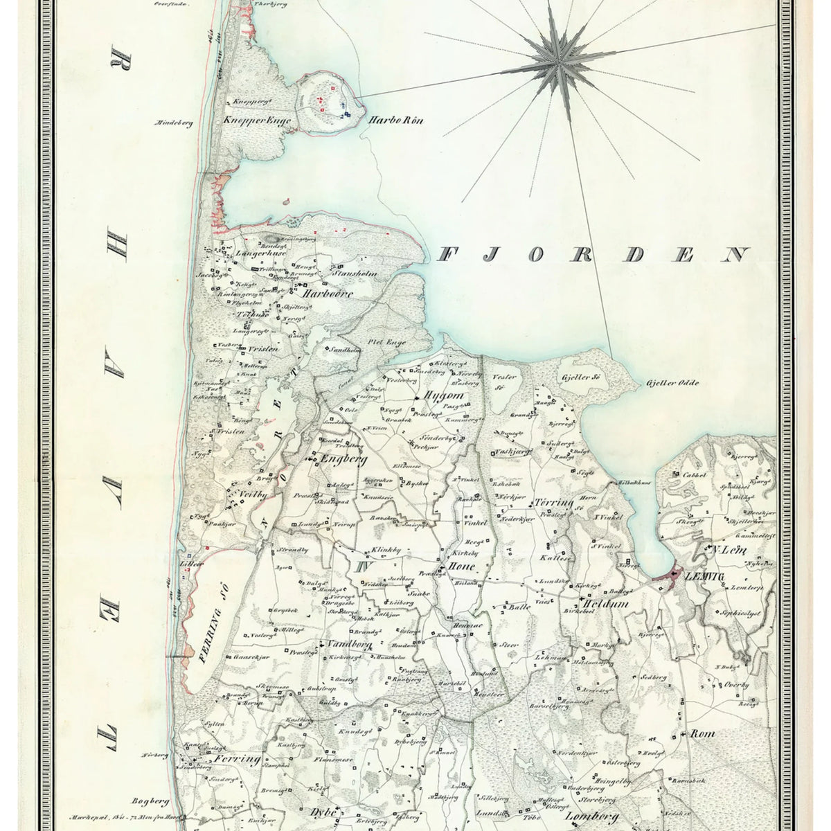 Jyllands vestkyst 1843 - Agger Kanalerne - 35×120 cm – billede 4