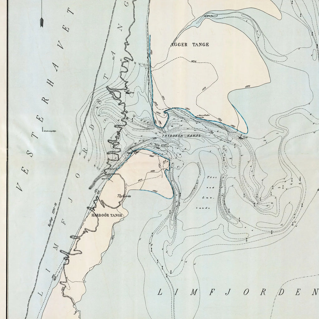 Limfjordstangen & Thyborøn Kanal 1883 - Søkort – billede 4