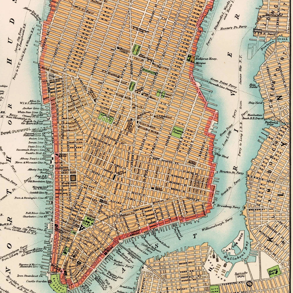 Lower Manhattan 1880 - Bykort – billede 4