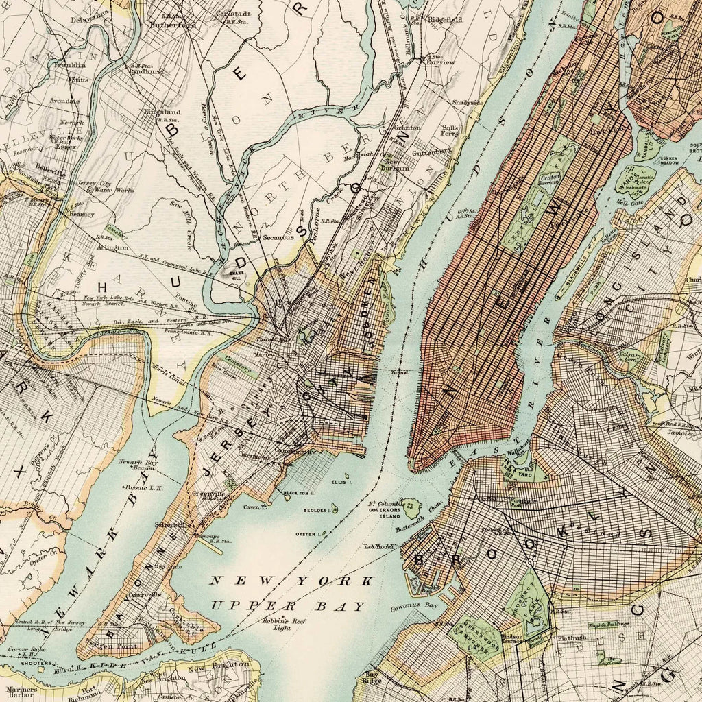New York og omegn 1880 - Bykort – billede 4