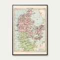 Danmark 1880 - Politisk kort – billede 1
