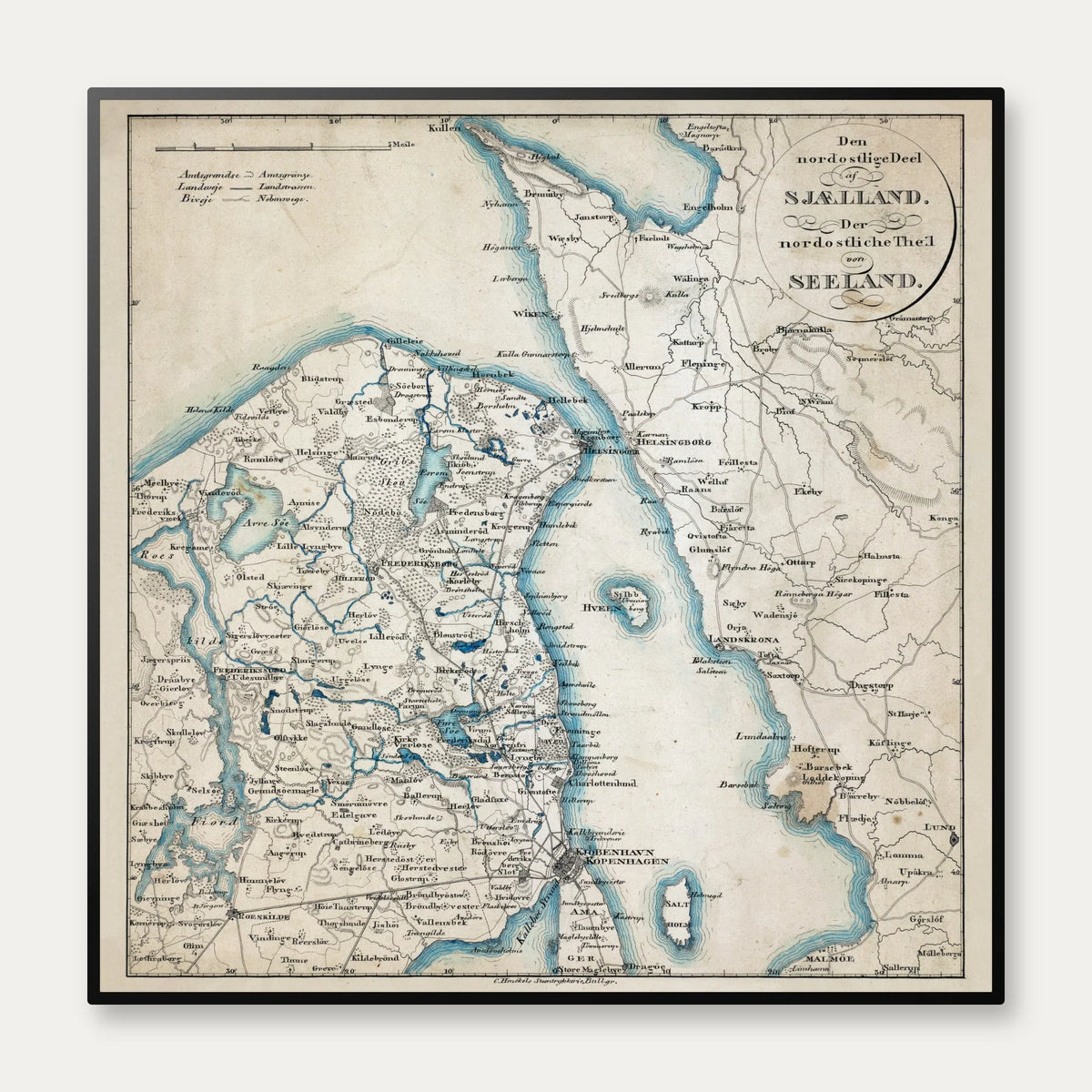 Nordøstlige Sjælland 1840 - Topografisk kort – billede 1
