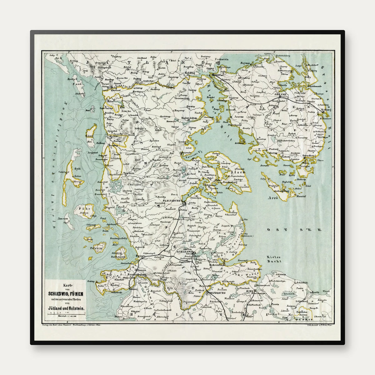 Schleswig, Fyn og Jylland 1864 - Kort – billede 1