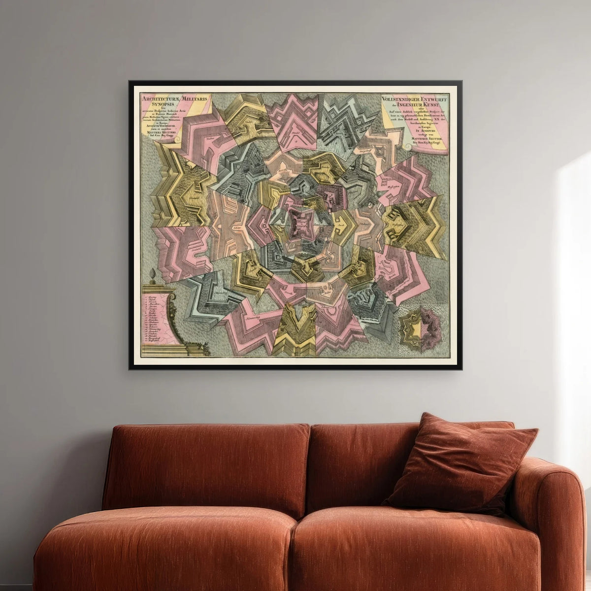 Fæstningsbygning 1700-tallet - Militærkort - 70×61 cm – billede 2