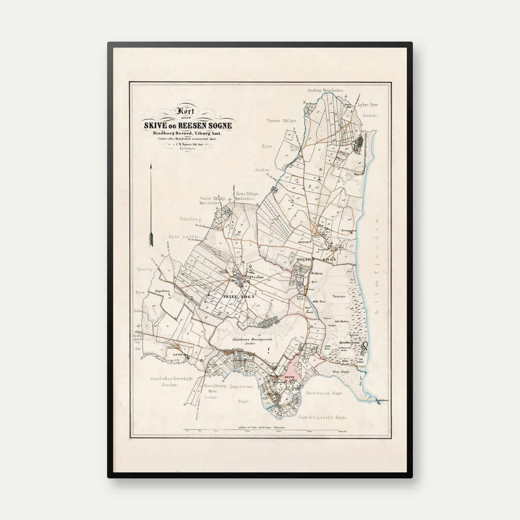 Skive & Reesen Sogne 1860-80 - Matrikelkort – billede 1
