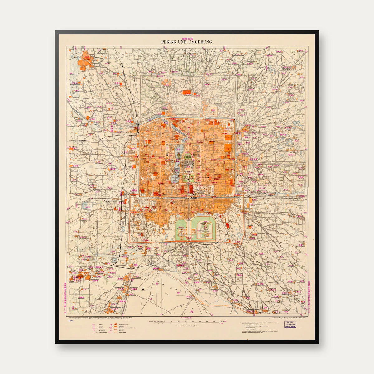 Peking 1907 - Bykort - 60×71 cm – billede 1