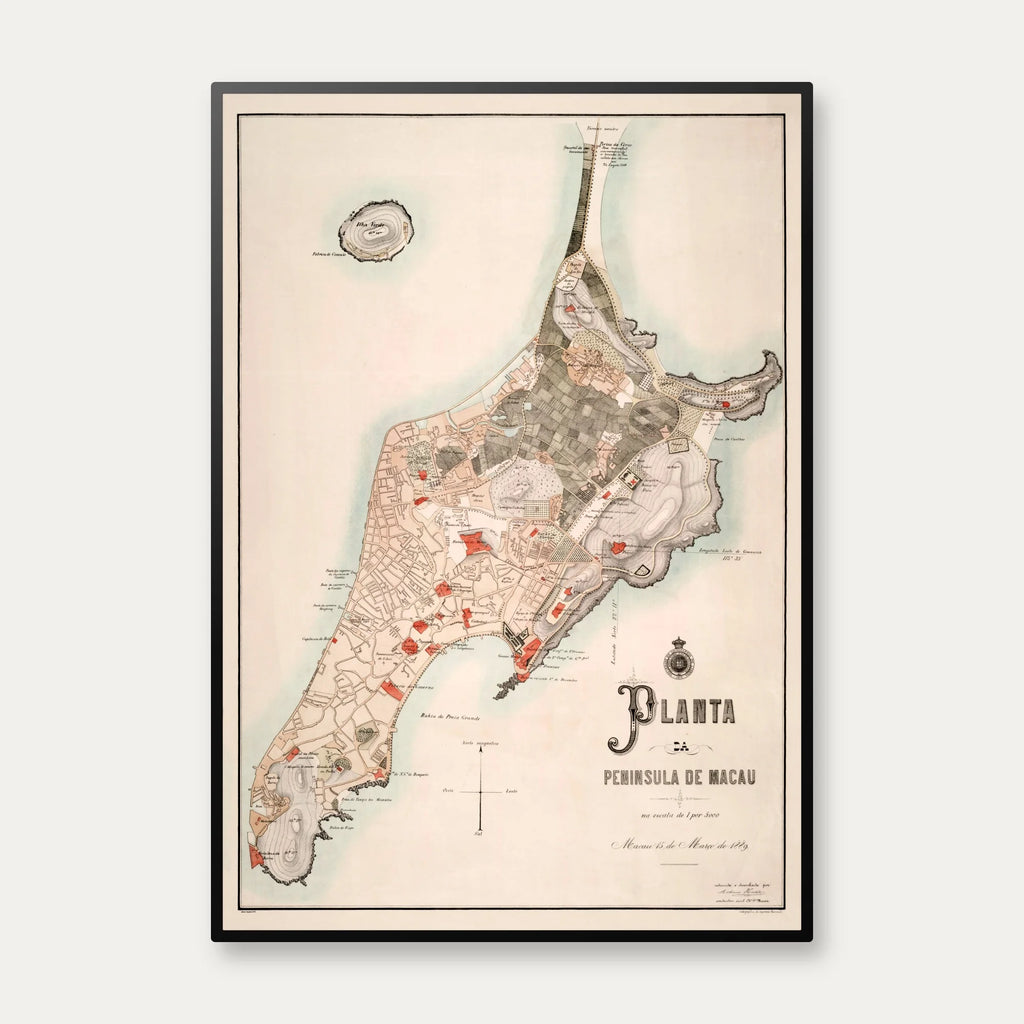 Macau 1889 - Historisk kort – billede 1