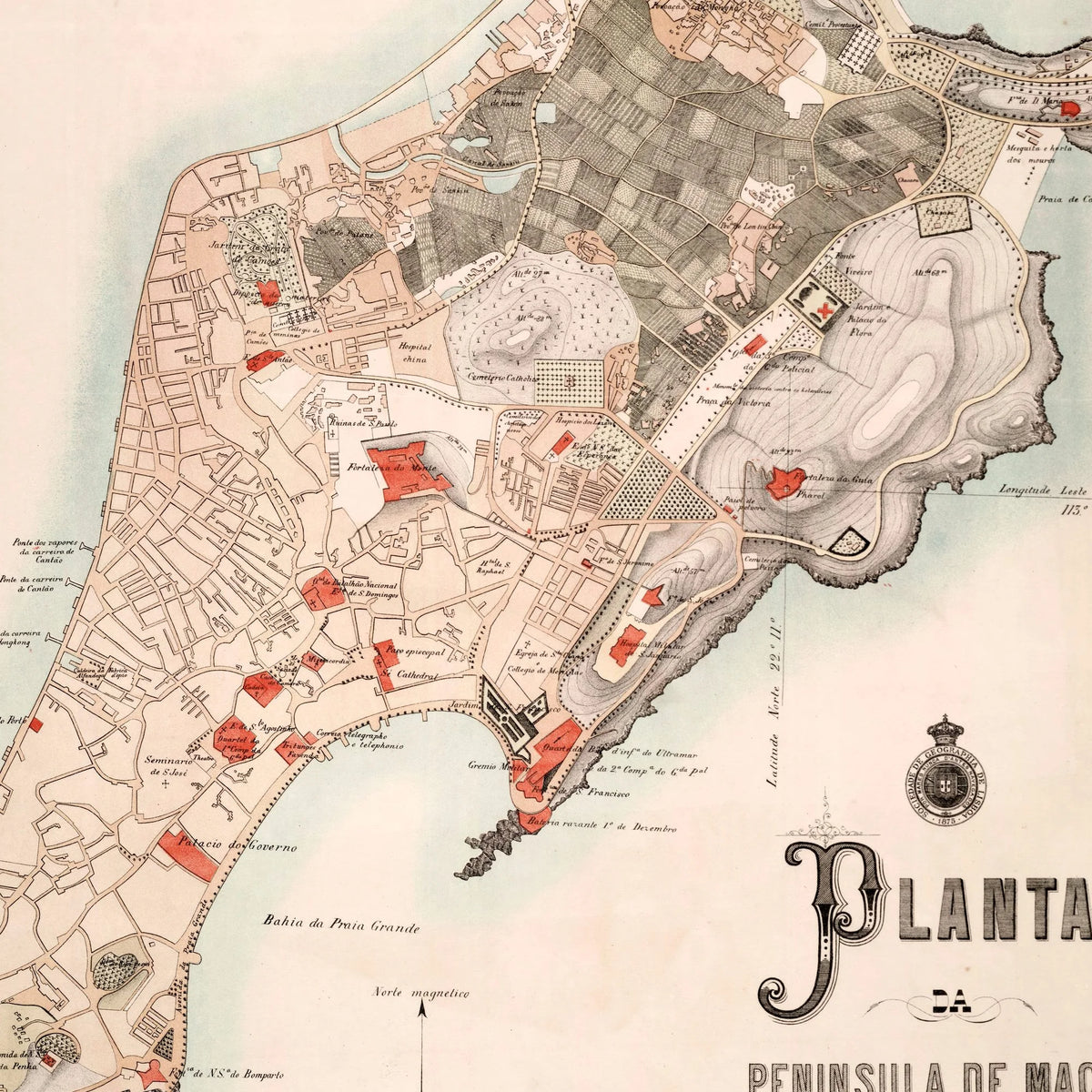 Macau 1889 - Historisk kort – billede 4
