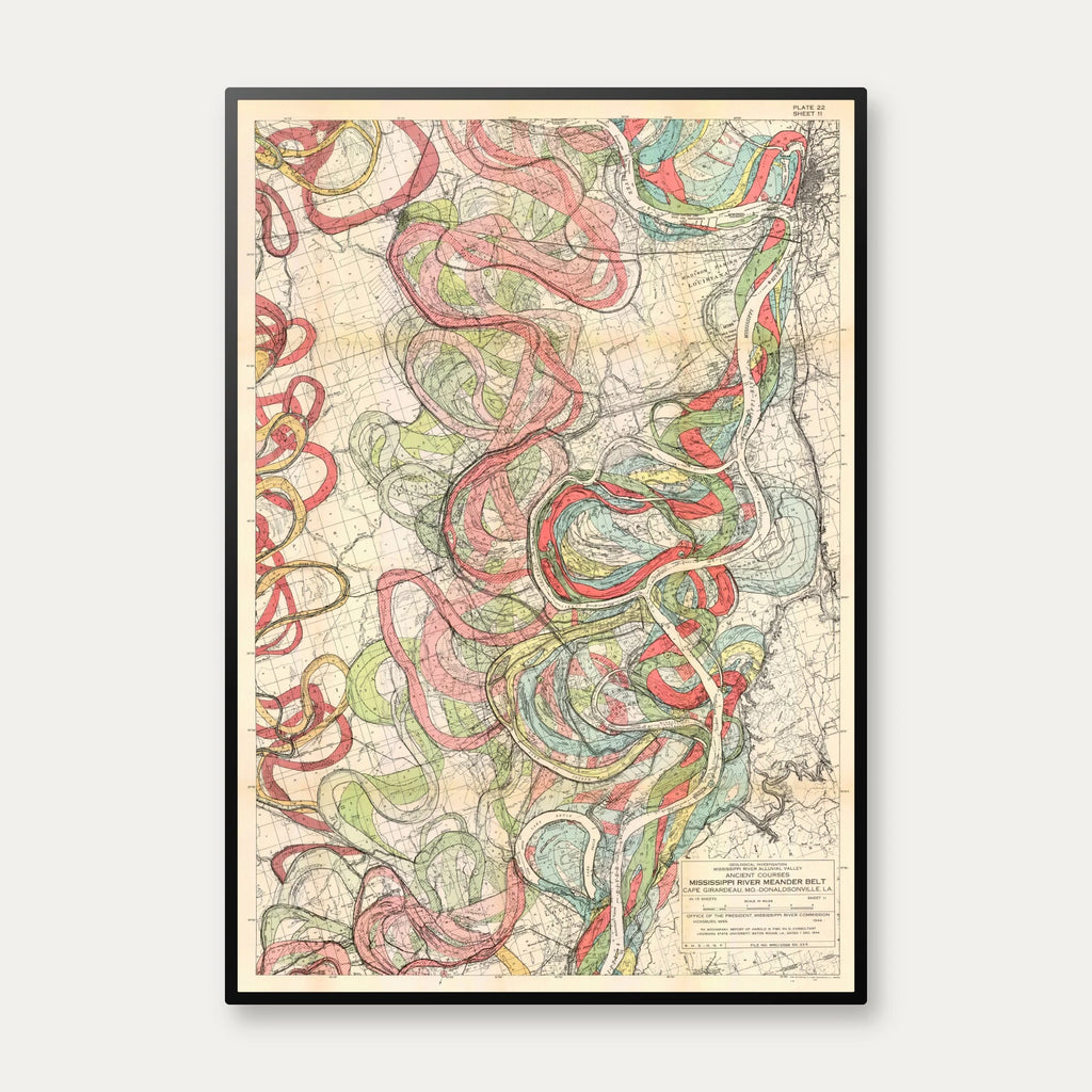 Mississippi River II 1944 - Meanderkort – billede 1