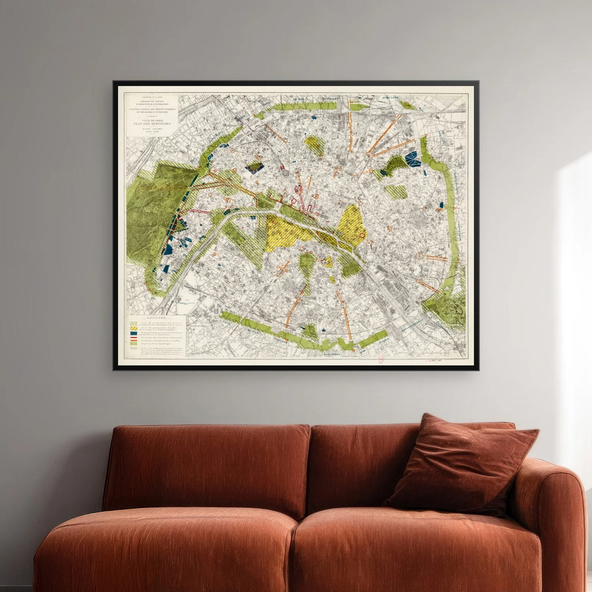 Paris 1948 - Byplan - 70×56 cm – billede 2