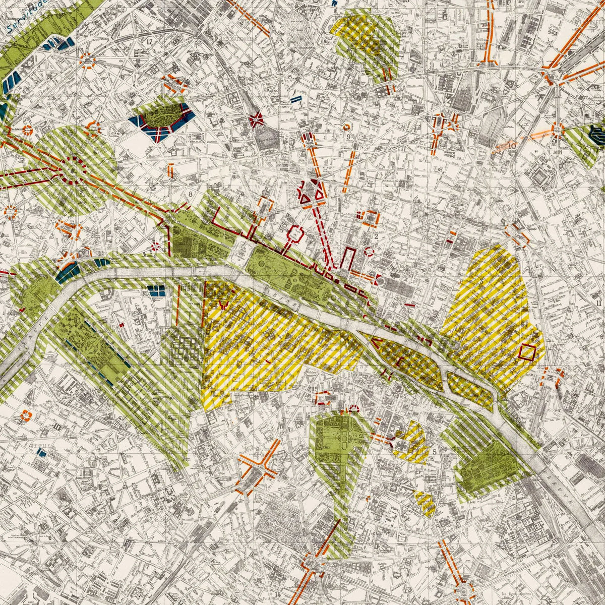Paris 1948 - Byplan - 70×56 cm – billede 4