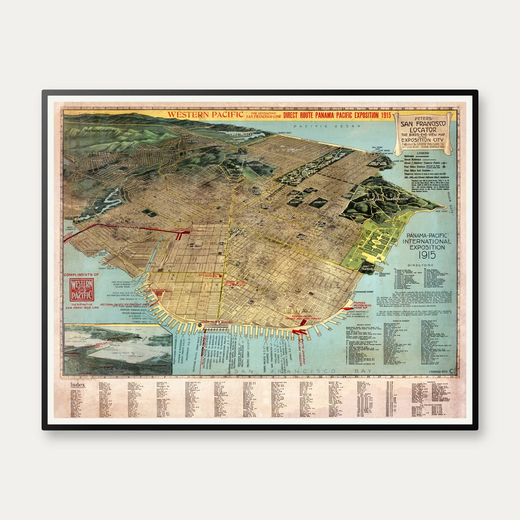 Panama-Pacific Exposition 1914 - Verdensudstillingskort - 70×55 cm – billede 1