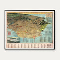 Panama-Pacific Exposition 1914 - Verdensudstillingskort - 70×55 cm – billede 1