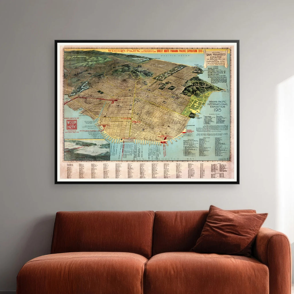 Panama-Pacific Exposition 1914 - Verdensudstillingskort - 70×55 cm – billede 2