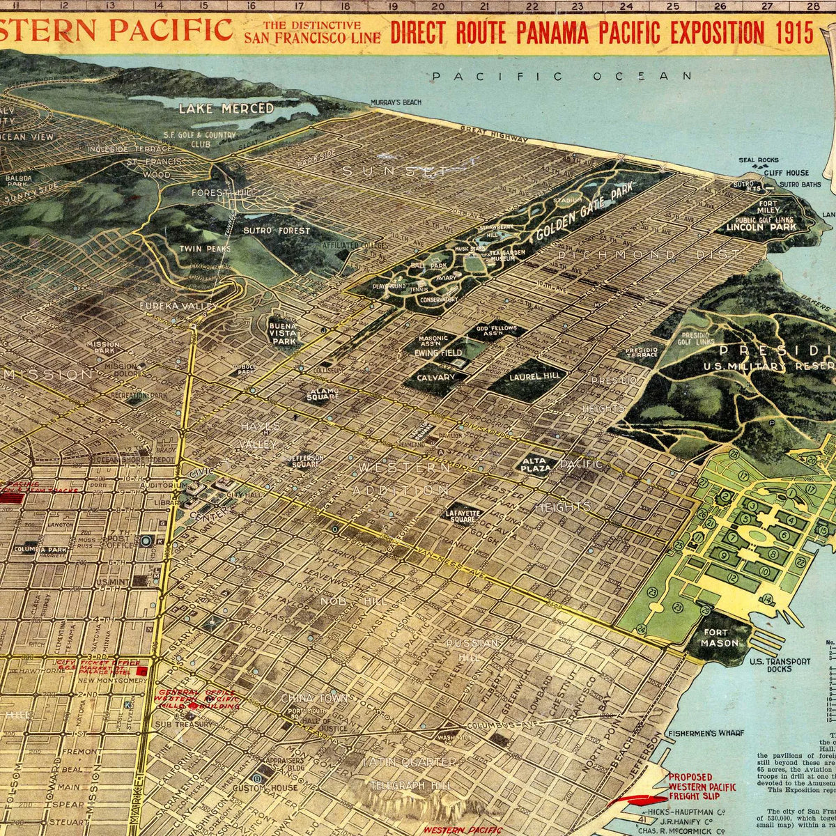 Panama-Pacific Exposition 1914 - Verdensudstillingskort - 70×55 cm – billede 4