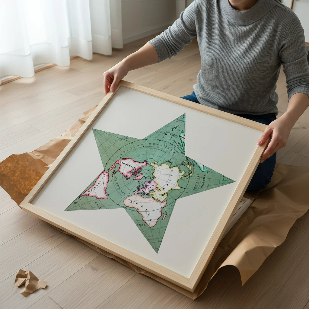 Stjerneformet verdenskort 1880 - Projektion – billede 2