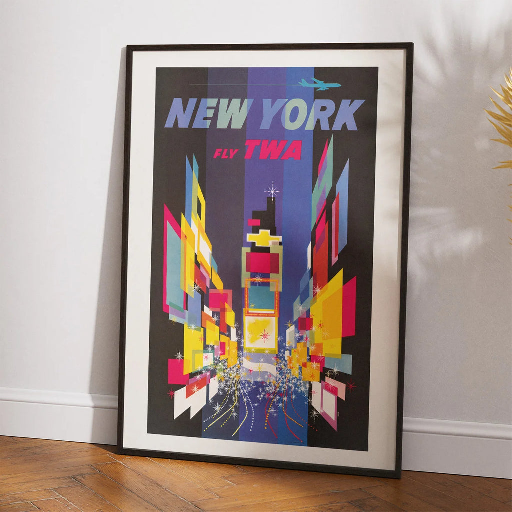 Fly TWA New York 1960 - Rejseplakat – billede 2