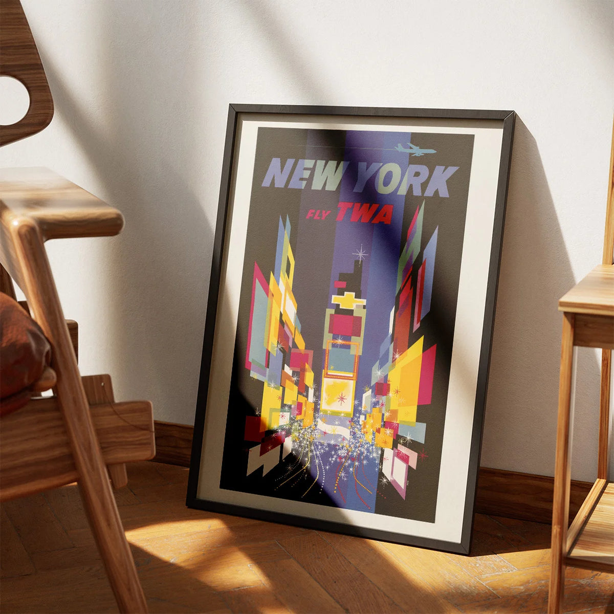 Fly TWA New York 1960 - Rejseplakat – billede 3