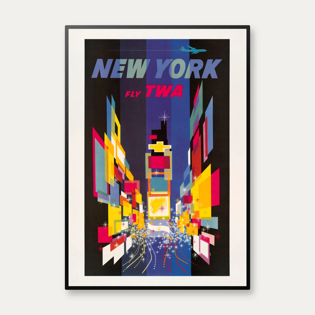 Fly TWA New York 1960 - Rejseplakat – billede 1