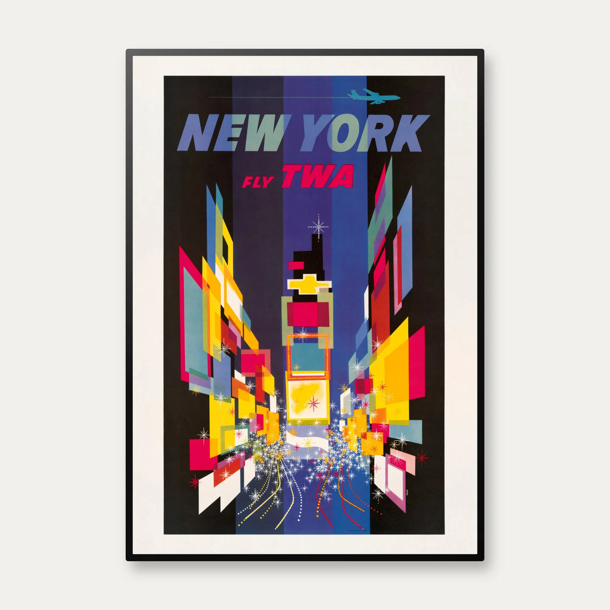 Fly TWA New York 1960 - Rejseplakat – billede 1