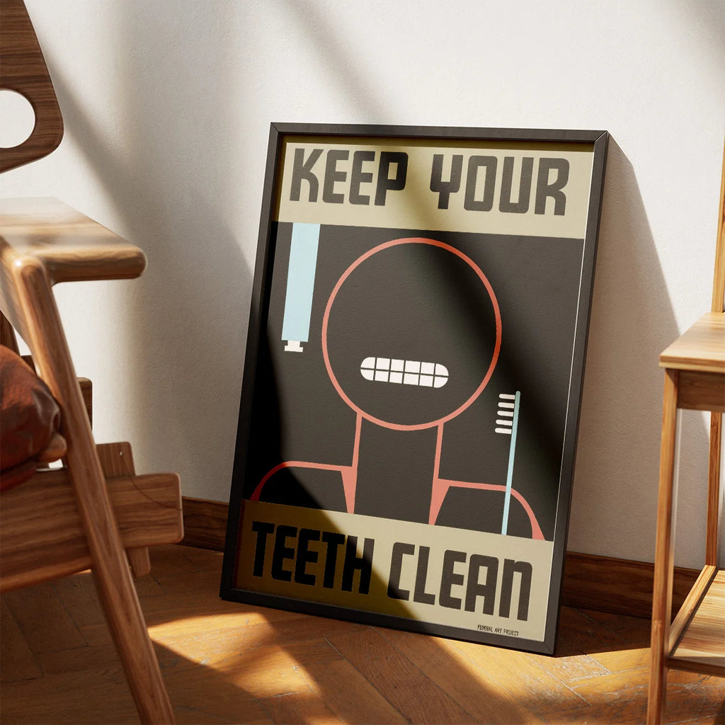 Keep Your Teeth Clean 1936 - WPA-plakat – billede 3
