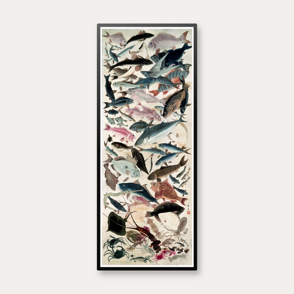 Eighty-Eight Fish 1855 - Japansk træsnit - 35×85 cm – billede 1