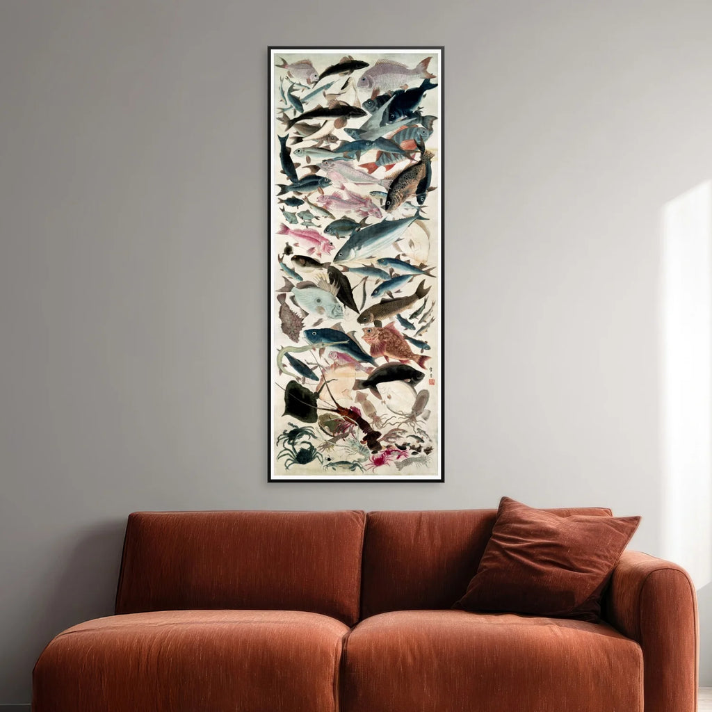 Eighty-Eight Fish 1855 - Japansk træsnit - 35×85 cm – billede 2
