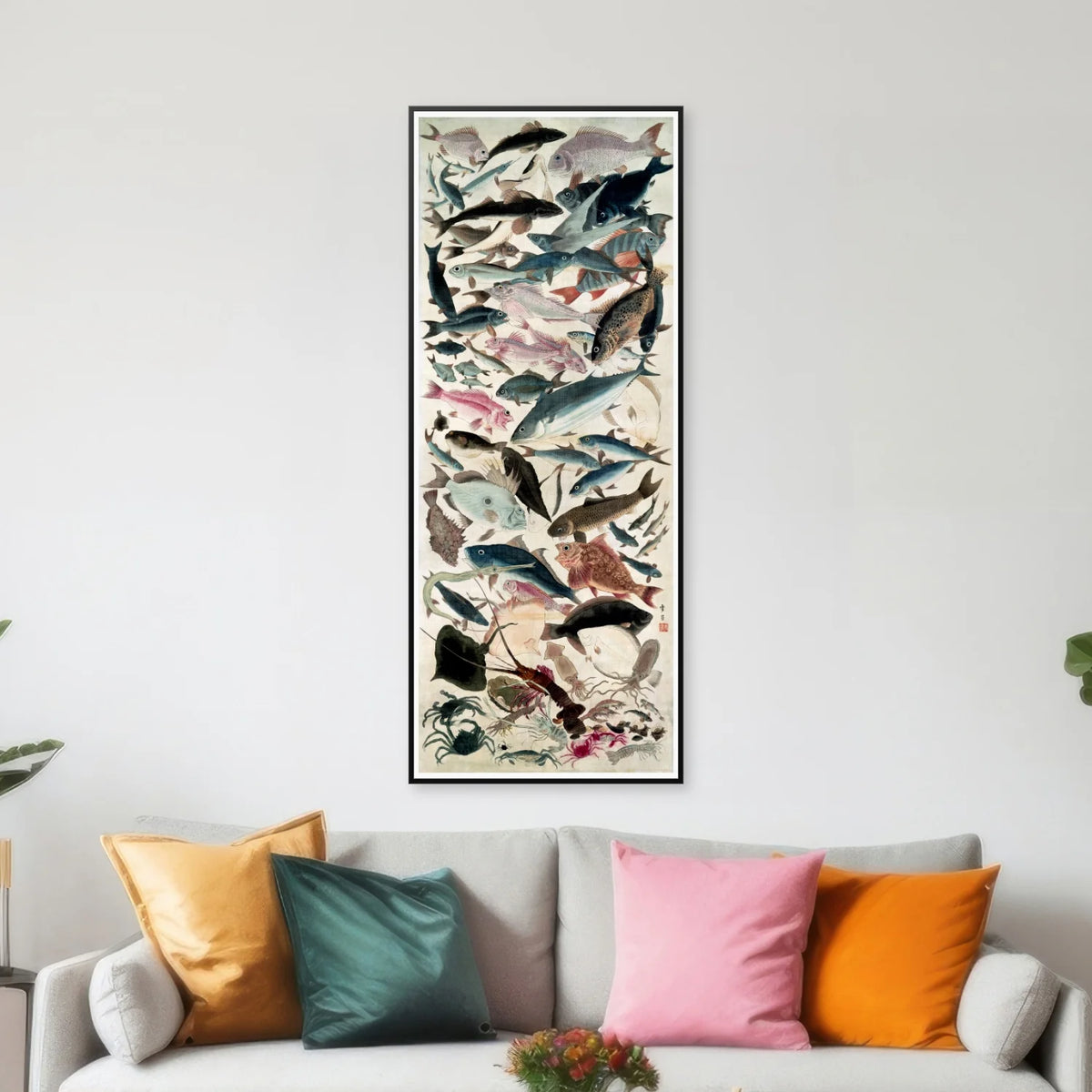 Eighty-Eight Fish 1855 - Japansk træsnit - 35×85 cm – billede 3
