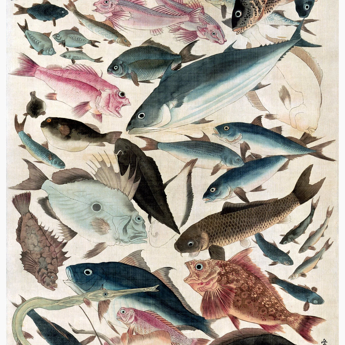 Eighty-Eight Fish 1855 - Japansk træsnit - 35×85 cm – billede 4