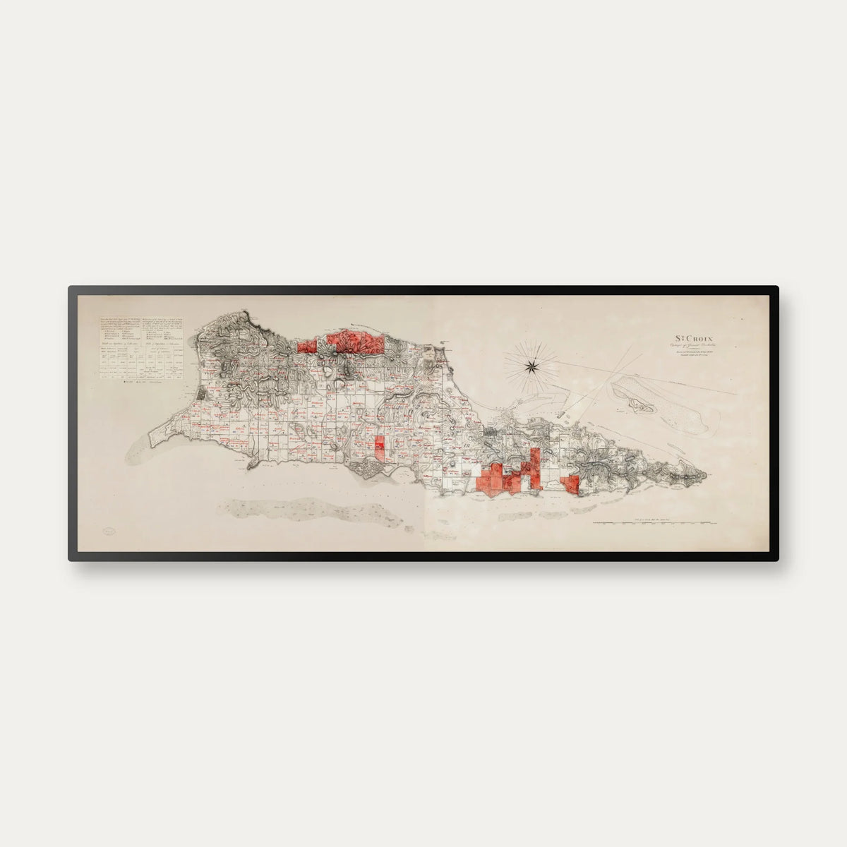 St. Croix 1799 - Søkort - 33×85 cm – billede 1