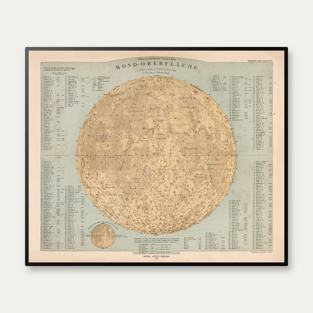 Moon Map 1873 - Atlasplakat - 72×60 cm – billede 1