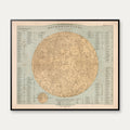Moon Map 1873 - Atlasplakat - 72×60 cm – billede 1