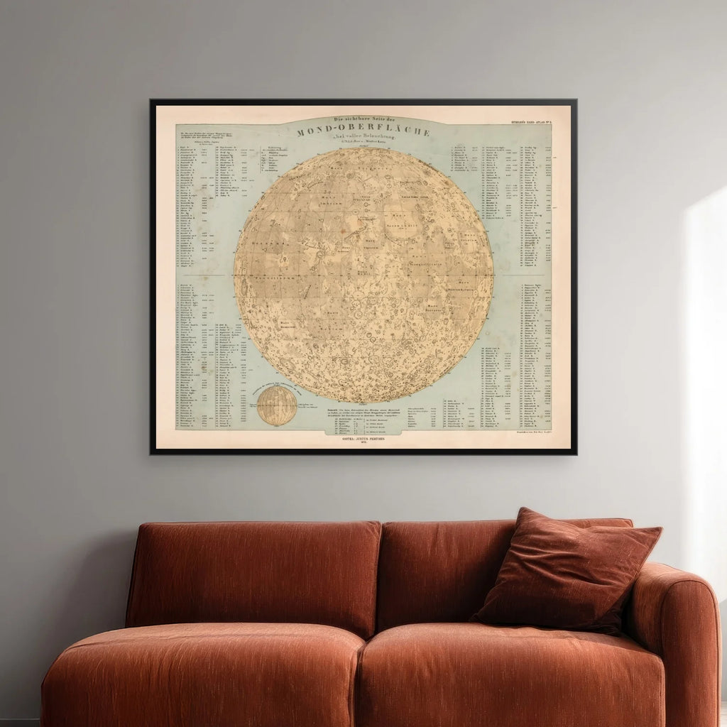 Moon Map 1873 - Atlasplakat - 72×60 cm – billede 2