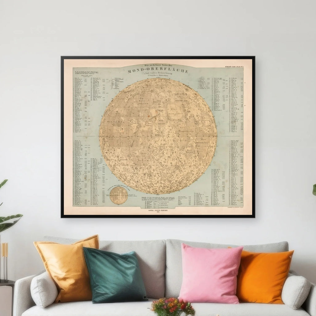 Moon Map 1873 - Atlasplakat - 72×60 cm – billede 3