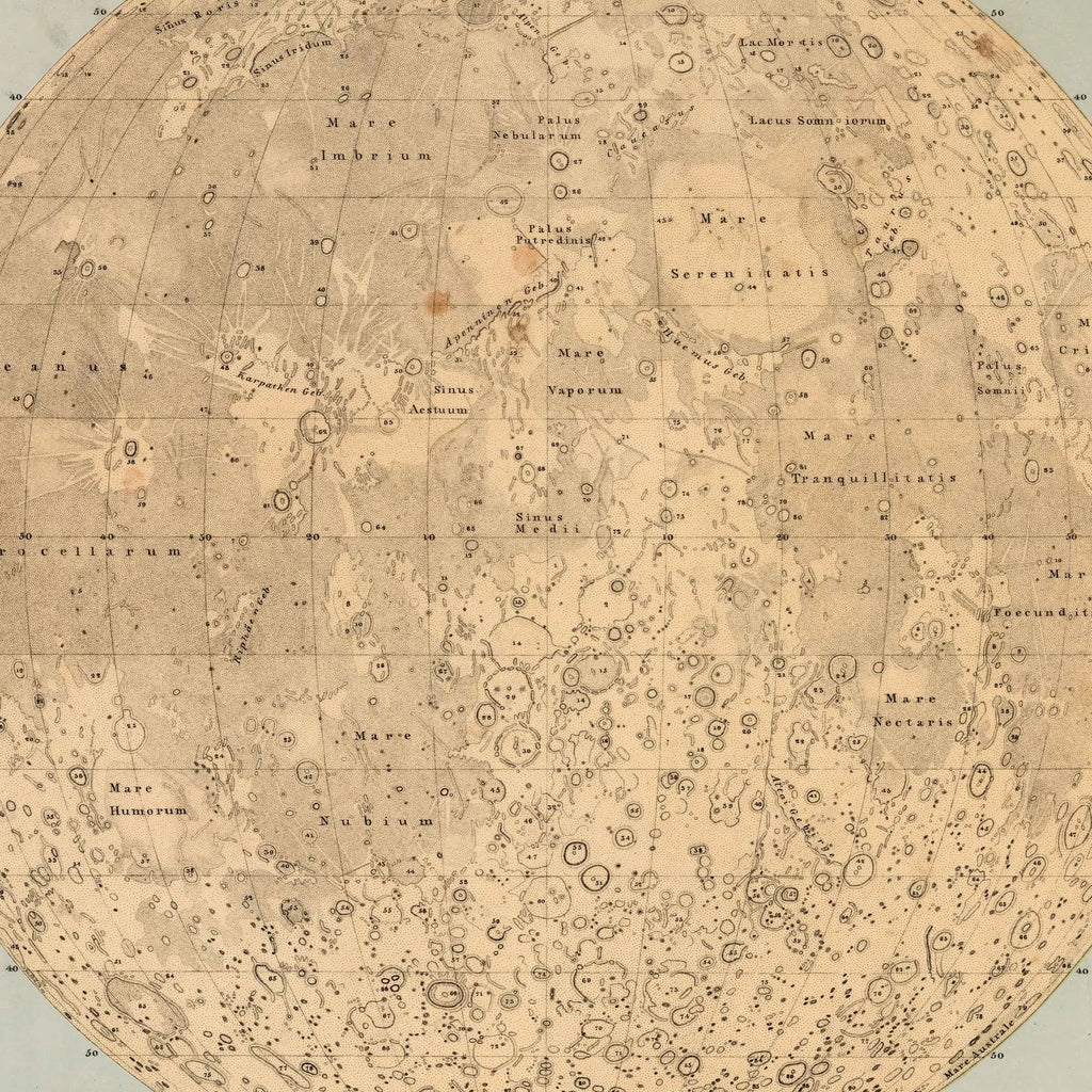 Moon Map 1873 - Atlasplakat - 72×60 cm – billede 4