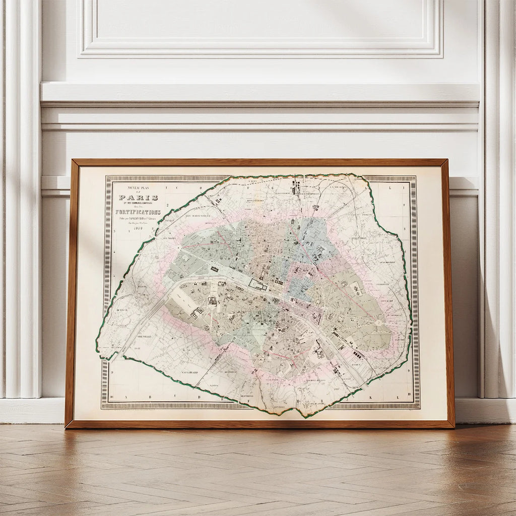Paris Fortifications 1858 - Bykort – billede 2