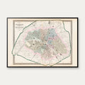 Paris Fortifications 1858 - Bykort – billede 1