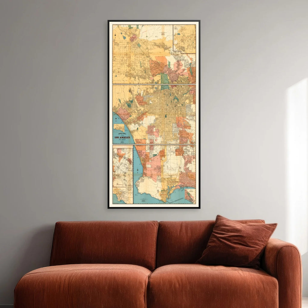 Los Angeles Vicinity 1938 - Bykort - 40×80 cm – billede 2