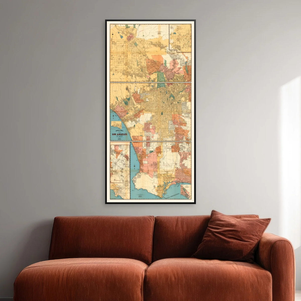 Los Angeles Vicinity 1938 - Bykort - 40×80 cm – billede 2