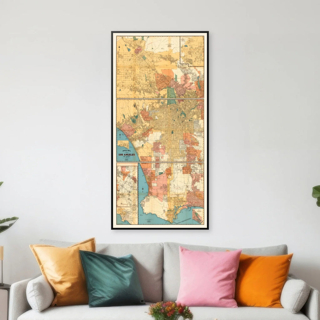 Los Angeles Vicinity 1938 - Bykort - 40×80 cm – billede 3