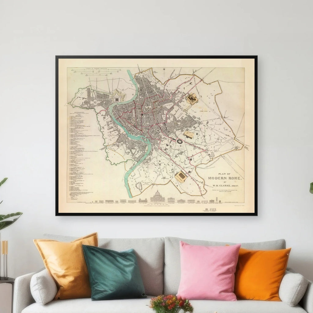 Det Moderne Rom 1844 - Bykort - 63×50 cm – billede 3