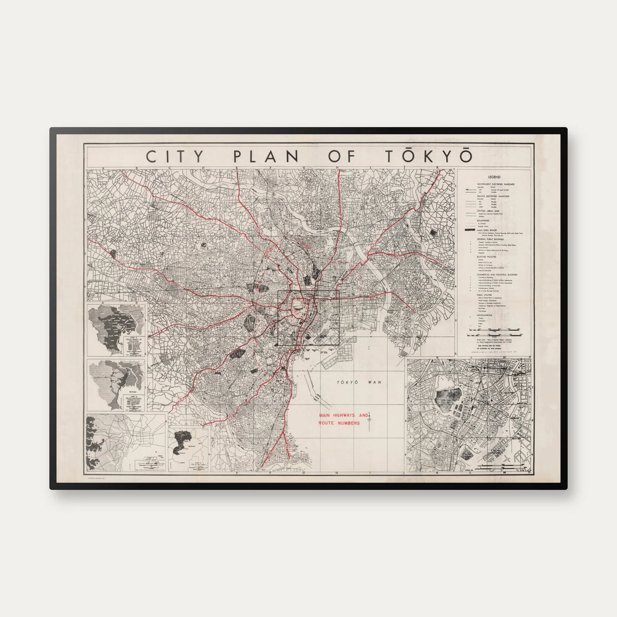 Tokyo City Plan 1945 - Bykort – billede 1