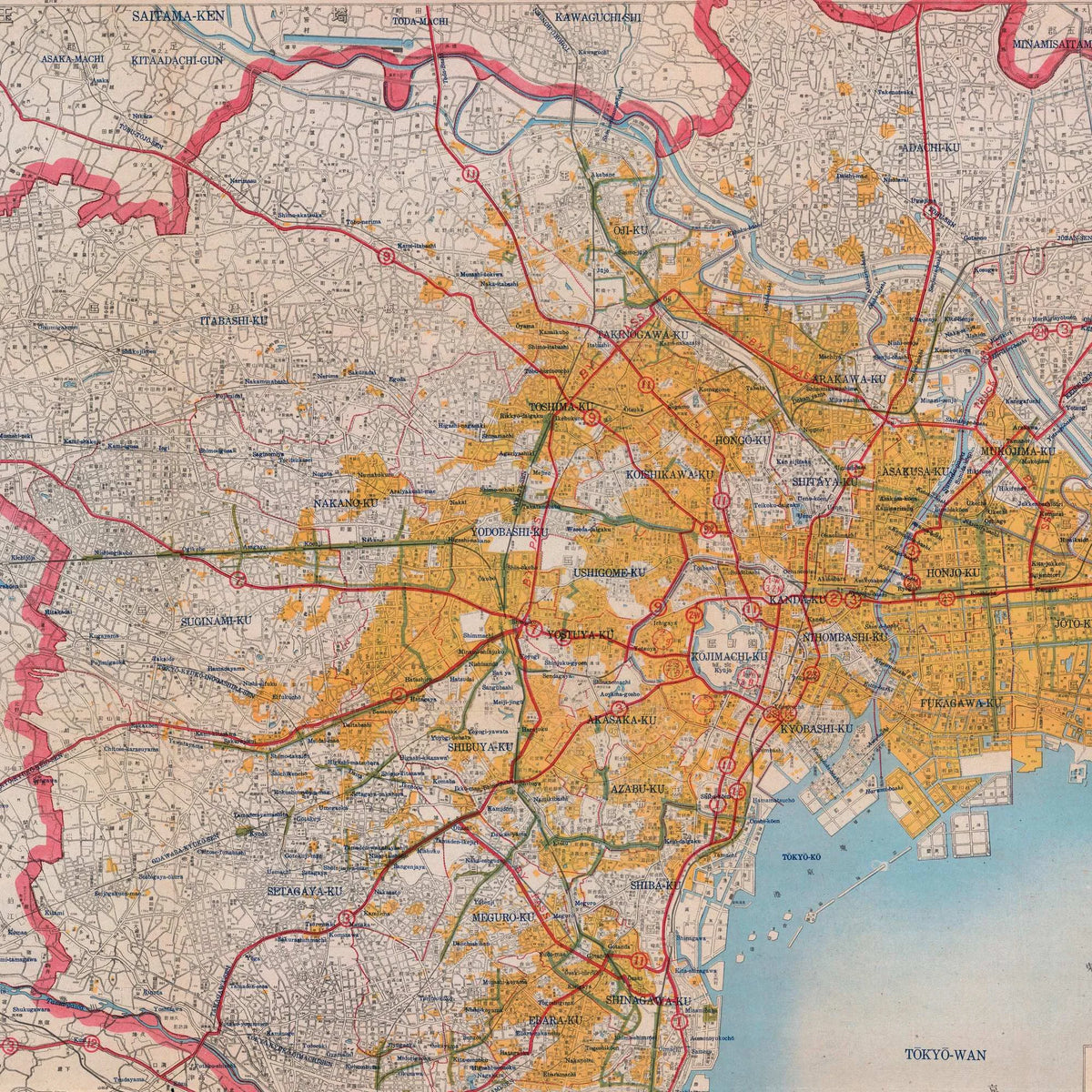 Tokyo Bombed Areas 1946 - Militærkort – billede 4