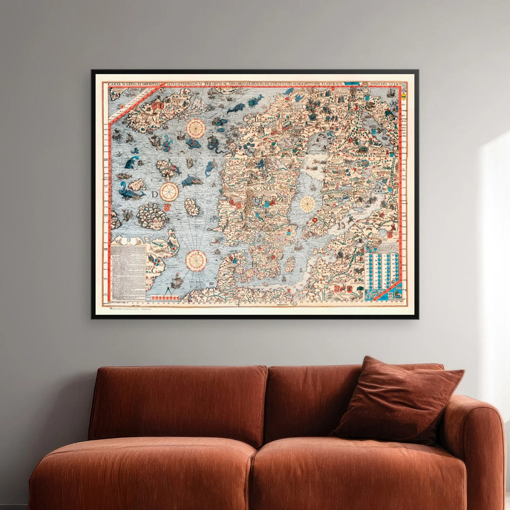 Carta Marina 1955 - Historisk kort - 80×61 cm – billede 2