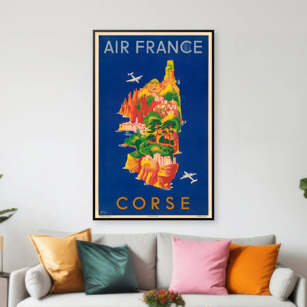 Air France Corse 1949 - Rejseplakat - 51×80 cm – billede 3