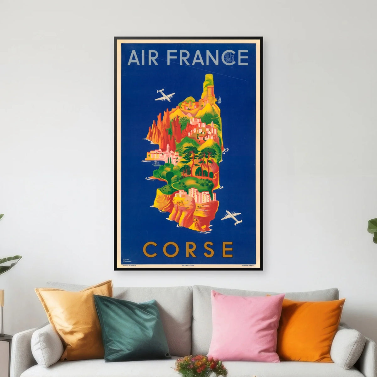 Air France Corse 1949 - Rejseplakat - 51×80 cm – billede 3