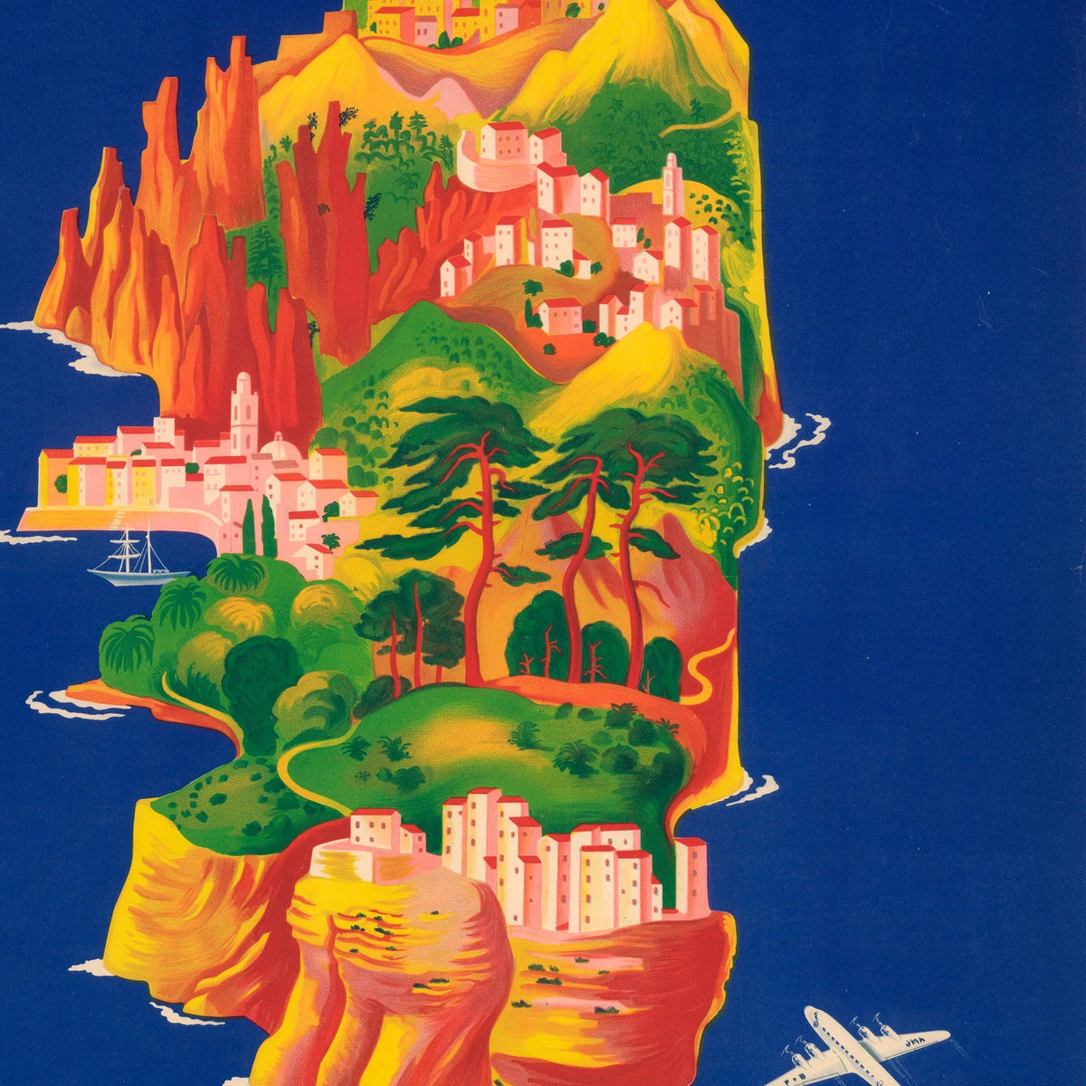 Air France Corse 1949 - Rejseplakat - 51×80 cm – billede 4