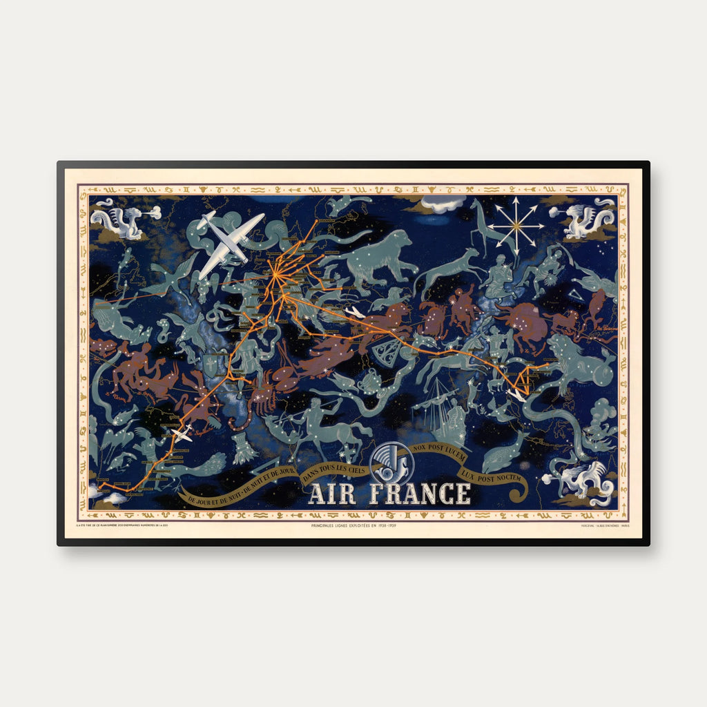 Air France Planisphere 1939 - Celestial kort - 80×52 cm – billede 1